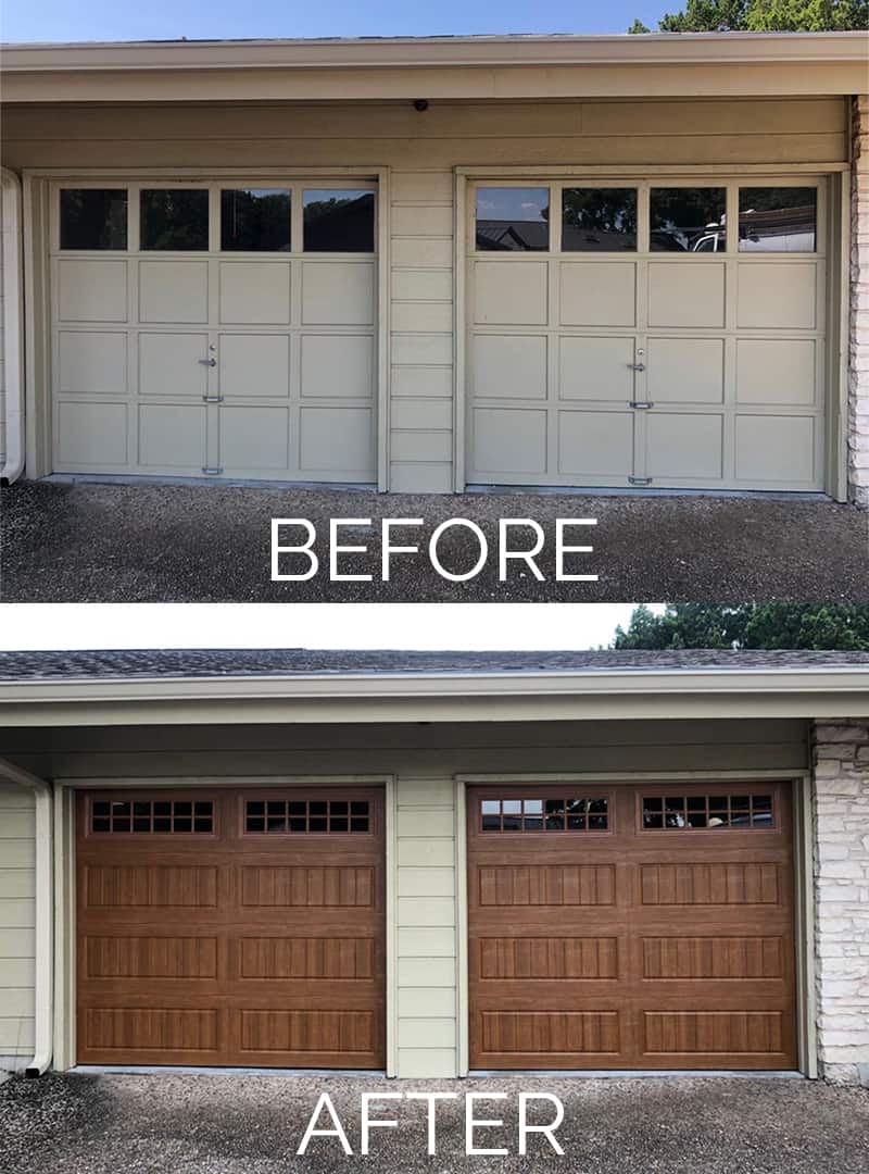 The Up and Up Garage Door Before and After Garage Door Replacement